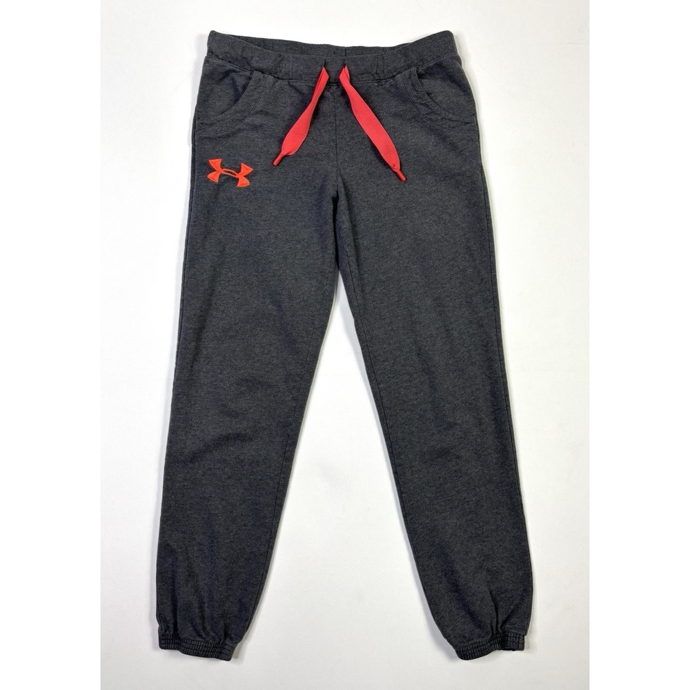 Under Armour Jogger Pants Women's Medium Gray Semi-Fitted ColdGear Embroidered
